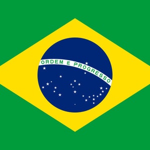 Brazil Flag Sticker Decal / Brasília / Federative Republic of Brazil / Brazilian / Brasil / Ordem e Progresso