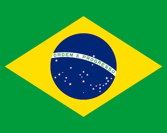 Flaga Brazylii Żelazko na winylu termotransferowym HTV / Brasília / Federacyjna Republika Brazylii / Brazylia / Brazylia / Ordem e Progresso