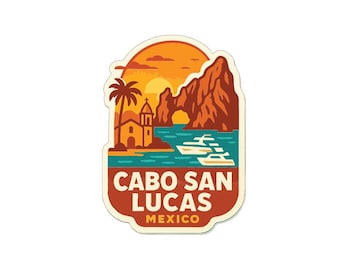Cabo San Lucas Mexico Sticker Decal Vinyl Die-Cut City Skyline Landmark Design