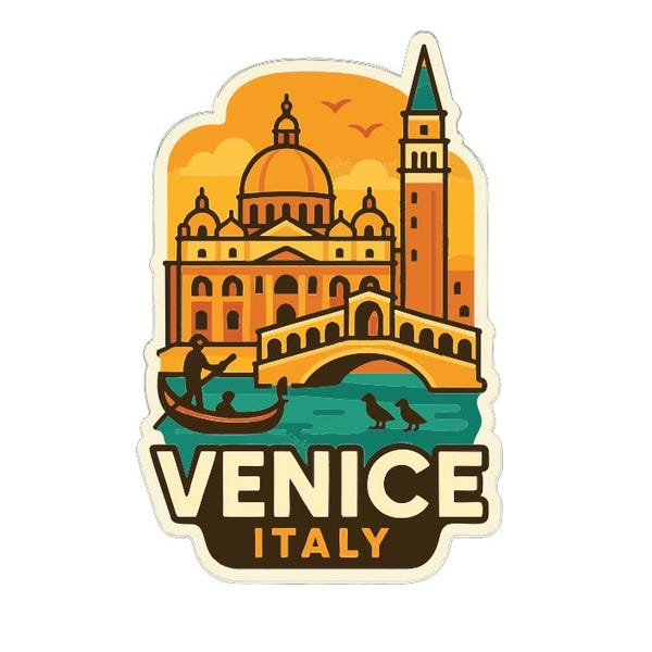 Venice Italy Sticker Decal Vinyl Die-Cut City Skyline Landmark Design