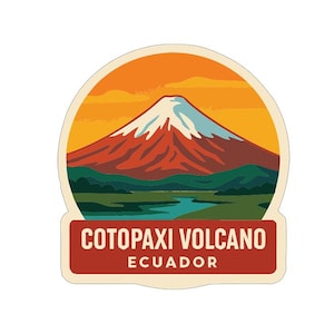 Cotopaxi Vulkan Ecuador Aufkleber Vinyl Die-Cut Symbolisches Wahrzeichen Design