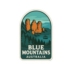 Blue Mountains Australia Żelazko na folię termotransferową HTV Wykrojnik symboliczny