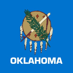State of Oklahoma Flag Iron On Heat Transfer Vinyl HTV  Oklahoma State  Oklahoma City  The Sooner State  Native America  Land of the Red Man