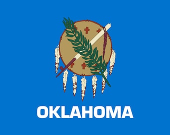 Flaga stanu Oklahoma Żelazko Na Folii Transferowej HTV Stan Oklahoma Oklahoma City Stan Sooner Ameryka Rdzenni Amerykanie Kraj Czerwonego Człowieka