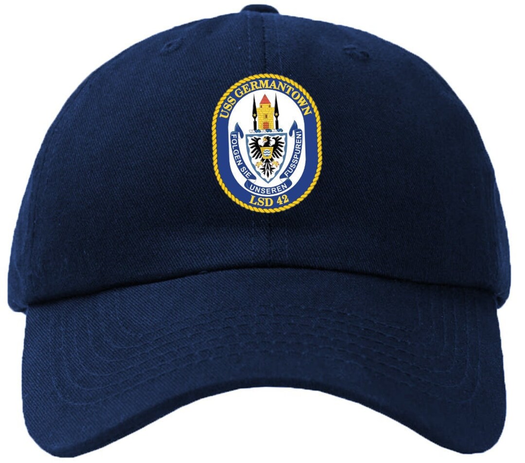 USS Germantown LSD-42 Badge Baseball Cap Hat Hook & Loop Closure