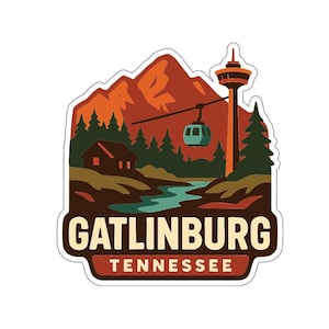 Gatlinburg Sticker Decal Vinyl Die-Cut City Skyline Landmark Design