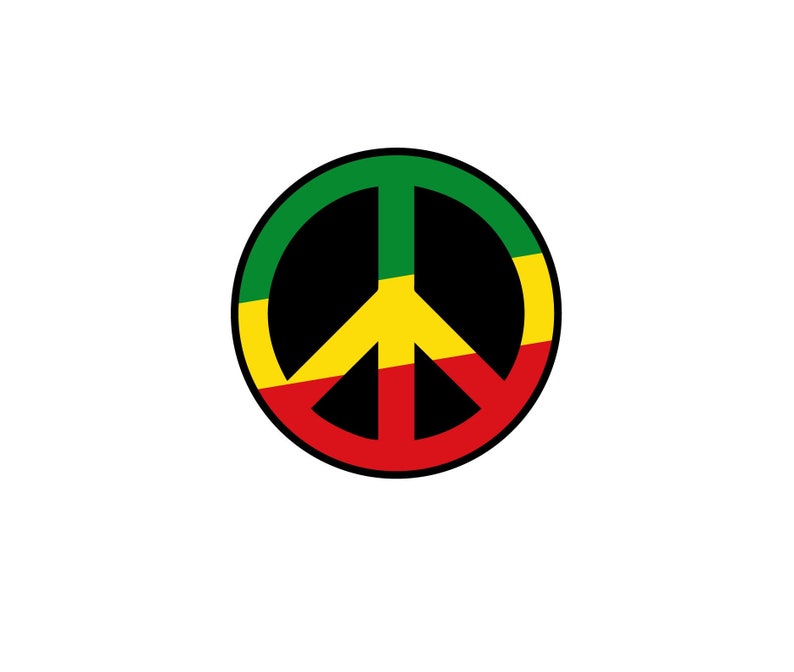 Peace Color Rasta Rasta Peace Sign Sticker Decal Rastafari Rastafarianism Jamaica ...