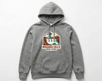 Niagara Falls Pull-over Hoodie Die-Cut City Skyline Landmark Design Personalize it with Your Name Customize Hoodie
