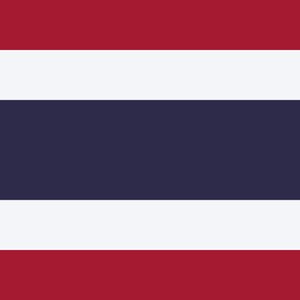 May include: The flag of Thailand features five horizontal stripes: red, white, blue, white, and red. The blue stripe is the largest and is in the center of the flag.