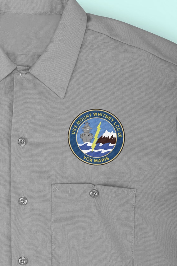 USS Mount Whitney LCC-20 Badge Iron on Heat Transfer Vinyl