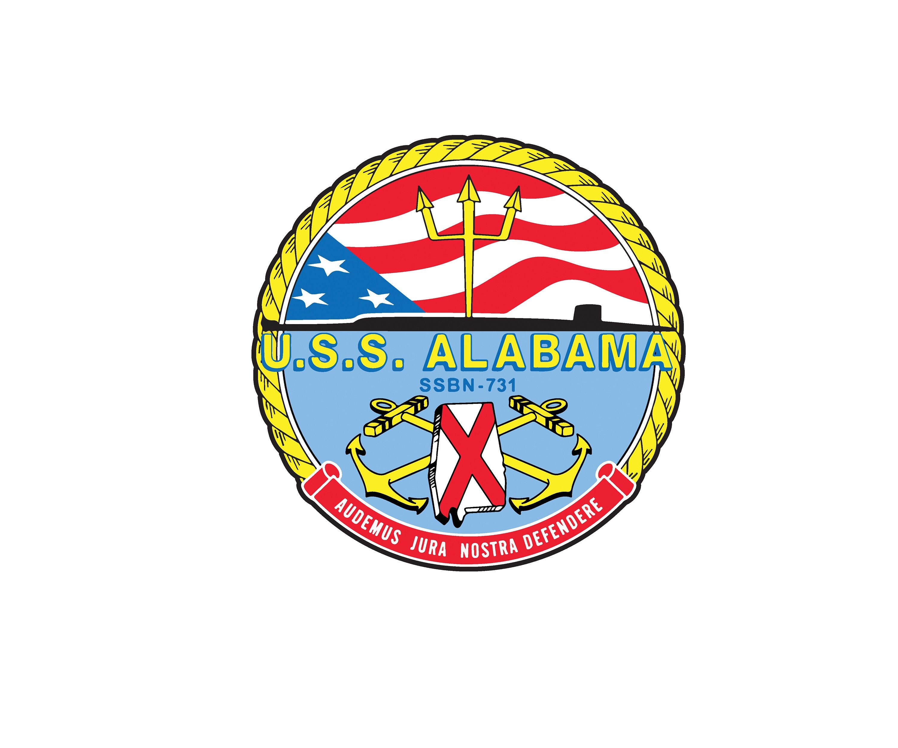 USS Alabama SSBN-731 Distintivo Adesivo Decal Ohio Classe Missile balistico Sottomarino Adesivo per auto Adesivo per auto Emblema - Italia