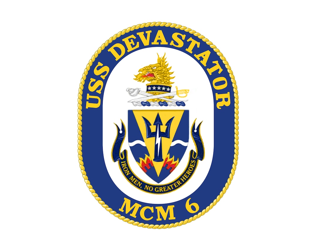 Countermeasures Sticker USS Devastator MCM-6 Badge Sticker Decal Avenger Class Mine ...