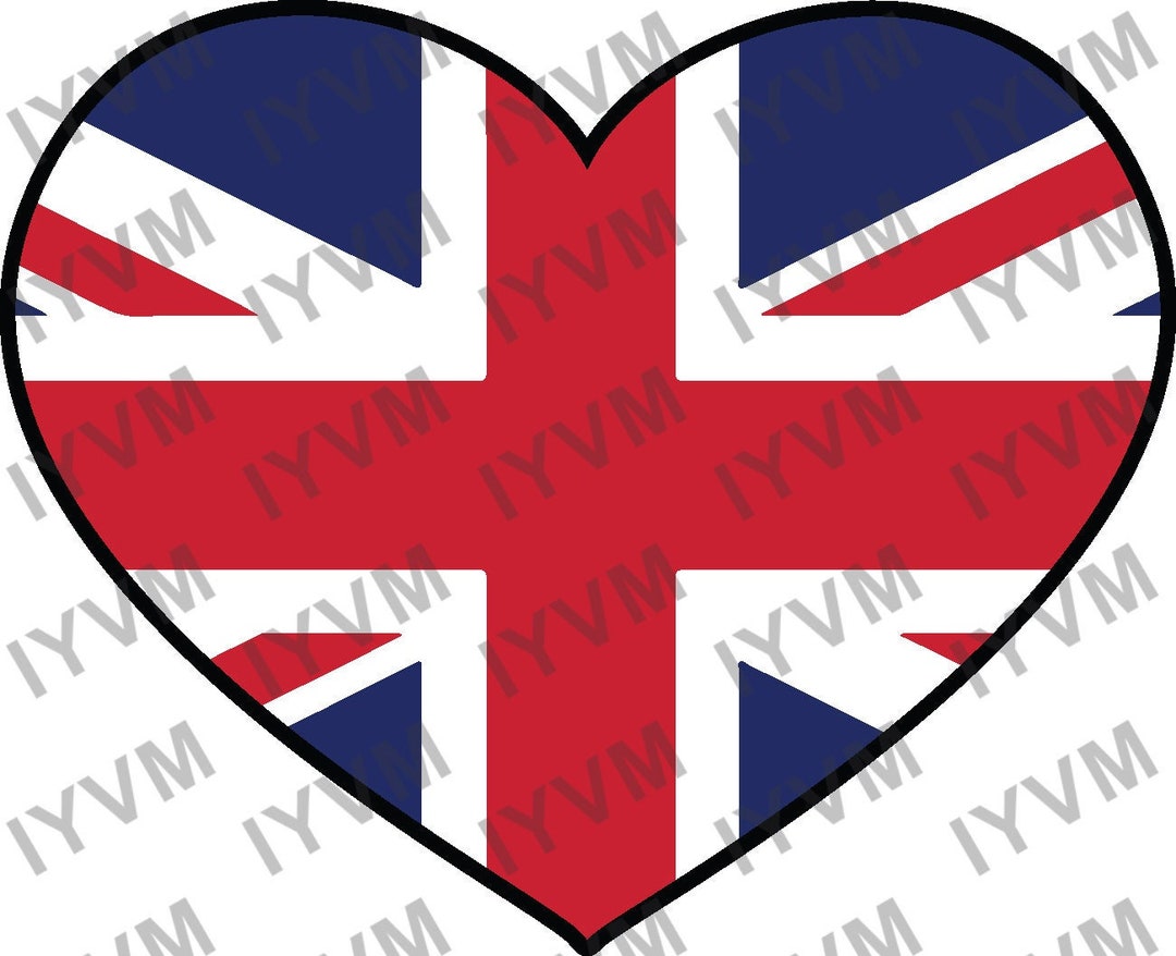 United Kingdom Flag Heart Sticker Decal / United Kingdom of Great ...