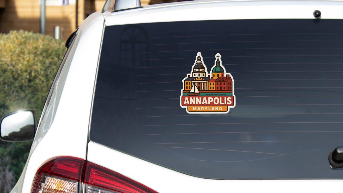 Autocollant Décalcomanie Vinyle Annapolis - Design Skyline Historique