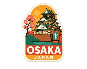 Osaka Japan Sticker Decal Vinyl Die-cut City Skyline Landmark