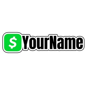 Calcomanía de nombre de usuario de la aplicación de efectivo personalizada Etiqueta de etiqueta de identificación de usuario de manejo de redes sociales CashApp
