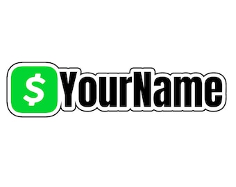 Personalized Cash App Username Decal Sticker Social Media Handle User ID Sticker Tag CashApp