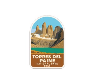 „Torres del Schmerz“ Chile National Park Aufkleber Vinyl Die-Cut World National Parks Series Design