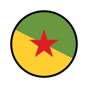 Calcomanía circular con bandera de Guayana Francesa