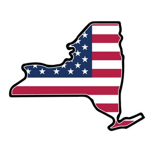 Adesivo adesivo bandiera americana dello stato di New York USA Stato di New York Albany L'Empire State Excelsior State Evil Empire