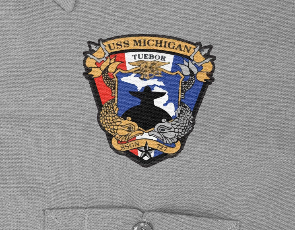 USS Michigan SSGN-727 Badge Iron on Heat Transfer Vinyl HTV Ohio