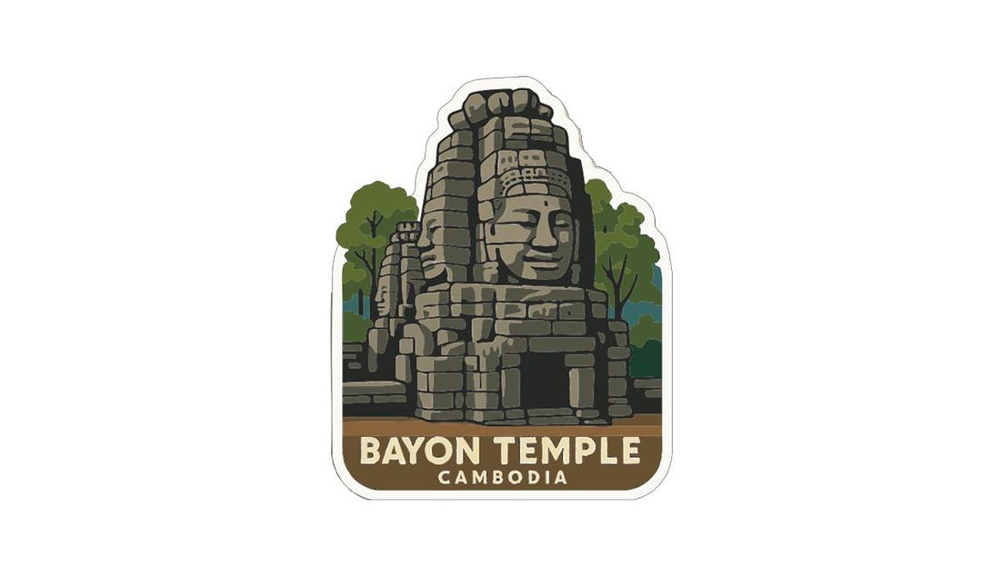 Bayon Temple Cambodia Iron on Heat Transfer Vinyl HTV Die-cut Symbolic ...