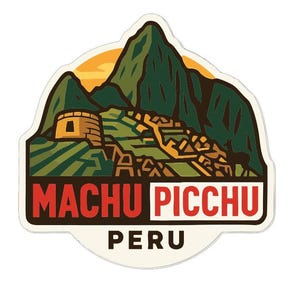 Machu Picchu Peru Sticker Decal Vinyl Die-Cut City Skyline Landmark Design