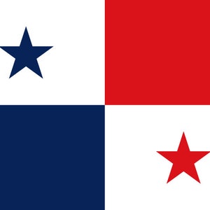 Panama Flag Iron On Heat Transfer Vinyl HTV / Republic of Panama / Pro Mundi Beneficio / Panama City / Panamanian