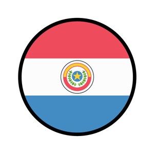 Paraguay Flag Circle Sticker Decal