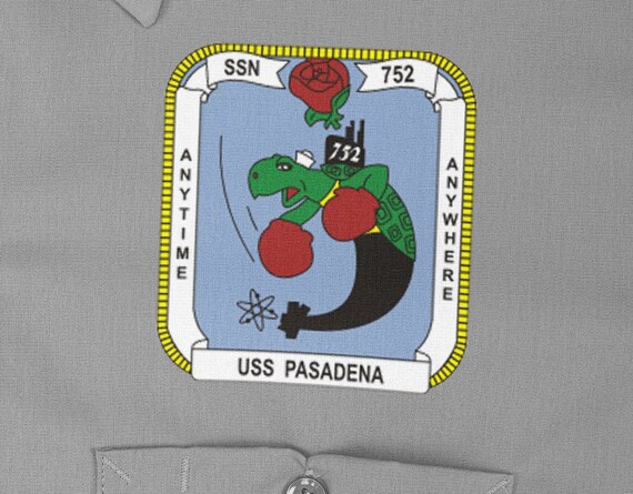 USS Pasadena SSN-752 Badge Iron on Heat Transfer Vinyl HTV Los