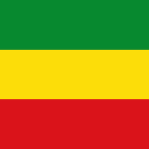 May include: A horizontal tri-color flag with green, yellow, and red stripes. The green stripe is at the top, the yellow stripe is in the middle, and the red stripe is at the bottom.