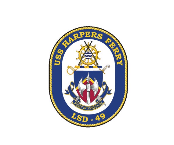USS Harpers Ferry LSD-49 Badge Aufkleber Aufkleber Whidbey Island Class  Dock Landing Ship Autoaufkleber Autoaufkleber für Auto Emblem -   Österreich