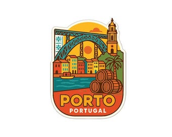 Porto Portugal Sticker Decal Vinyl Die-Cut City Skyline Landmark Design