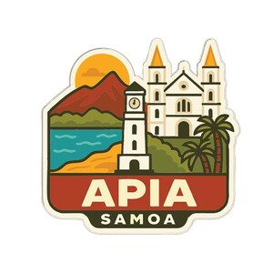 Apia Samoa klistermärke vinyl stansad stadssilhuett landmärke design