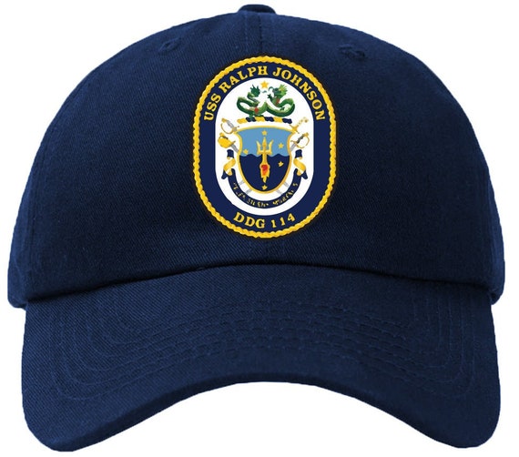 米海軍　アーレイバーク級　ラルフ　ジョンソン　帽子　キャップ アメリカ国旗入りアメリカ海軍帽子。刺繍入り海軍退役軍人キャップ その他