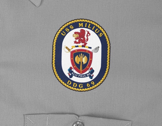 USS Milius DDG-69 Badge Iron on Heat Transfer Vinyl HTV Arleigh