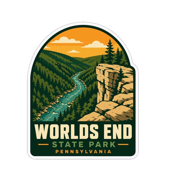 Worlds End State Park Pennsylvania Sticker Decal Vinyl Die-Cut