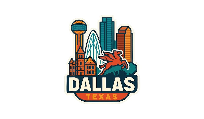 Small Dallas Sticker Dallas Sticker Decal Vinyl Die-cut City Skyline Landmark Design - Etsy