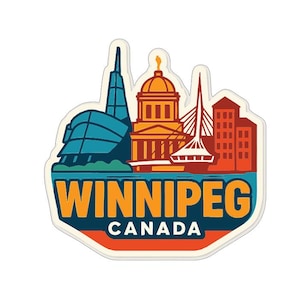 Winnipeg Canada Sticker Decal Vinyl Die-Cut City Skyline Landmark Design
