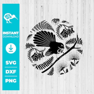 Fantail, Fantail Svg, Fantail Cross Stich, Fantail Mirror, Nieuw-Zeeland Print, Nieuw-Zeeland Art, Nieuw-Zeeland Bird Cross Stitch, Maori Svg