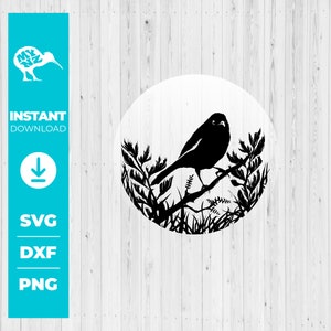 Nova Zelândia Bell Bird Svg, Bird Svg, Silhueta de pássaro, Pássaro nativo, Floral Bird Svg, Love Birds, Kiwiana Svg, Silhouette Svg, Cricut Bird Svg