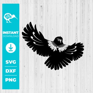 Ruru Owl Svg, Morepork Svg, Nz Bird Svg, Maori Art Svg, Maori Svg, Kiwiana Svg, Polynesian Svg, Tribal Art Svg, Maori Design, Maori Cloak