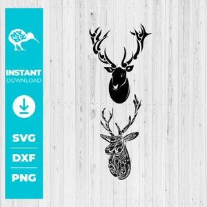 Deer Head Svg, Stag Head Svg, Deer Svg, Red Deer Svg, Cricut Stag Svg, Reindeer Svg, Animal Svg, Hunter Svg, Cricut Svg, Deer Silhouette Svg