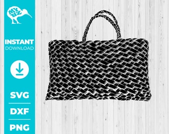 Maori Kete Flax Handbag SVG, Traditional Weaving Design, Cultural Craft Cut File