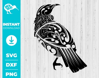 Tui, Native New Zealand Bird, Bird Svg, New Zealand Svg, Koru Pattern, NZ Svg, Stylised Bird Svg, Nz Bird, Bird Art Svg, Love New Zealand