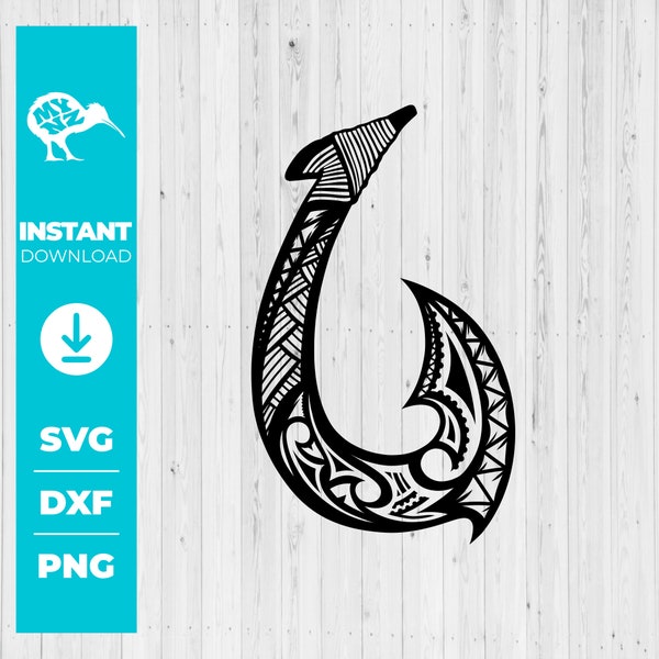 Hei Matau,  Hawaiian Makau, Polynesian Tribal Hook, Maui Hook, Hawaiian Hook Svg, Maori Svg, Tribal Svg, Polynesian Svg, Tribal Art, Nz Svg