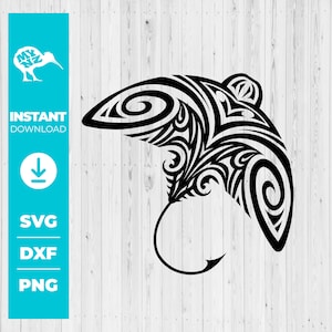Stingray Svg, Tribal Svg, Polynesian Svg, Hawaiian Svg, Tribal Art Svg, Tattoo Svg, Stingray Tattoo Svg, Manta Ray Svg, Stingray Abstract