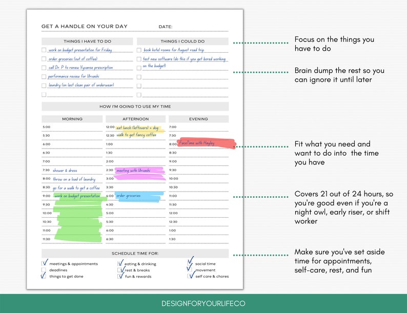 ADHD Daily Planner Template Digital Version for Goodnotes Etsy