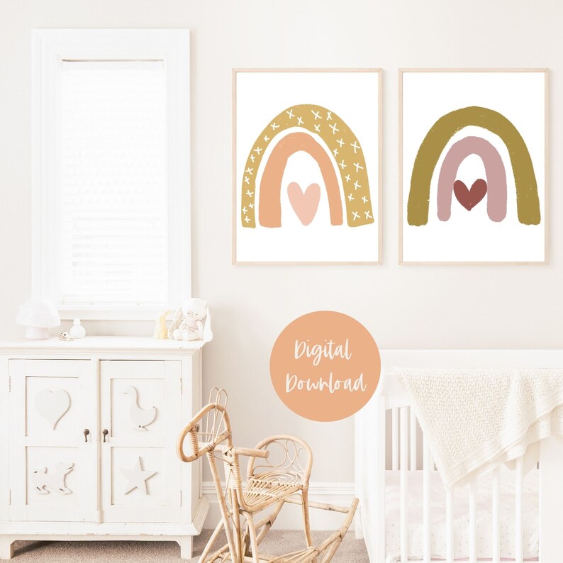 Little Girl Bedroom Wall Decor Set of 2 Bohemian Style Etsy