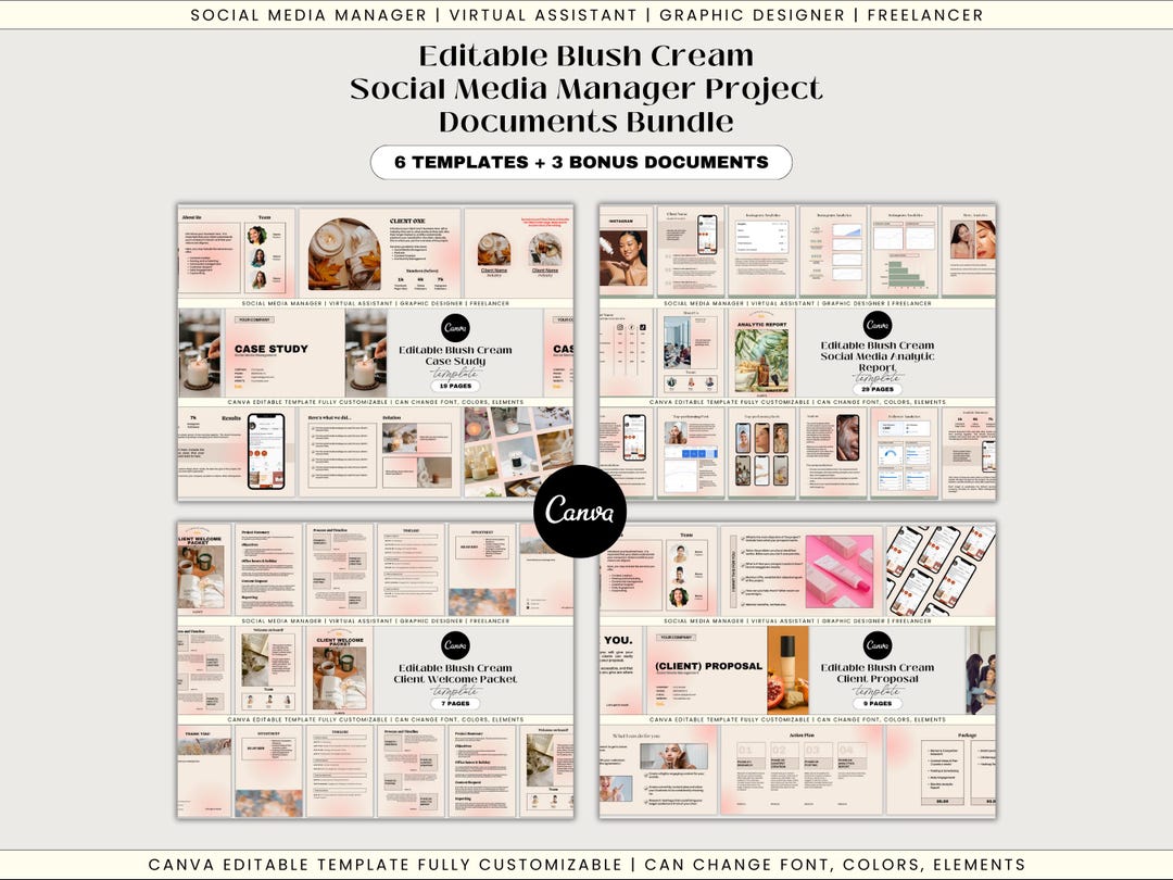 Social Media Manager Project Document Editable Canva Template Client ...